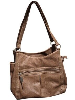 Koltov Brown Faux Leather Multi-Compartment Shoulder Tote Bag